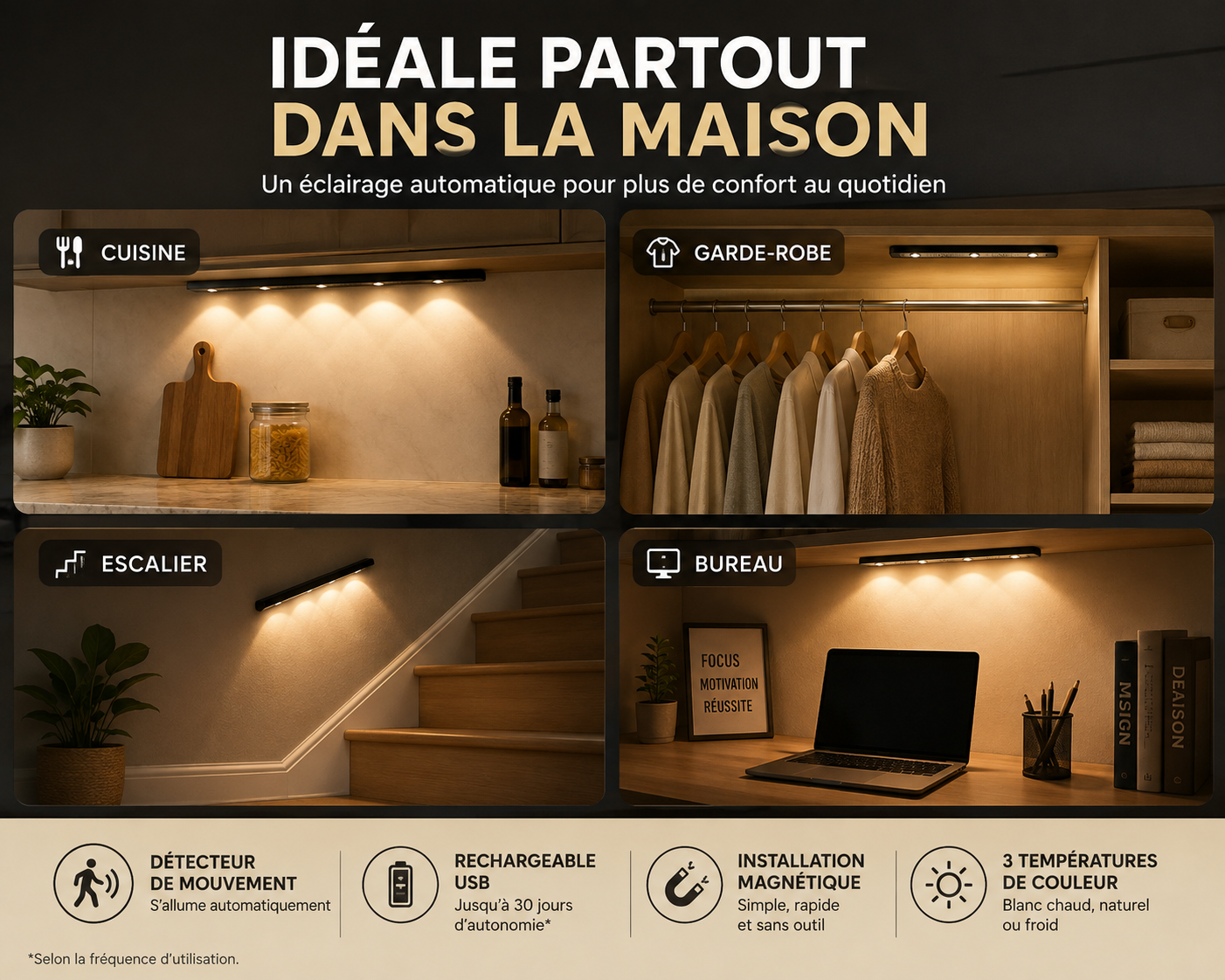 Lampe LED à Détecteur de Mouvement