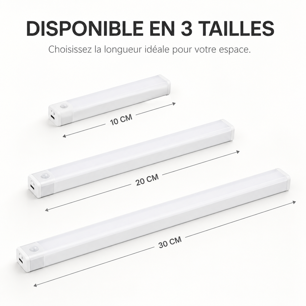 Lampe LED Blanche à Détecteur de Mouvement – Rechargeable