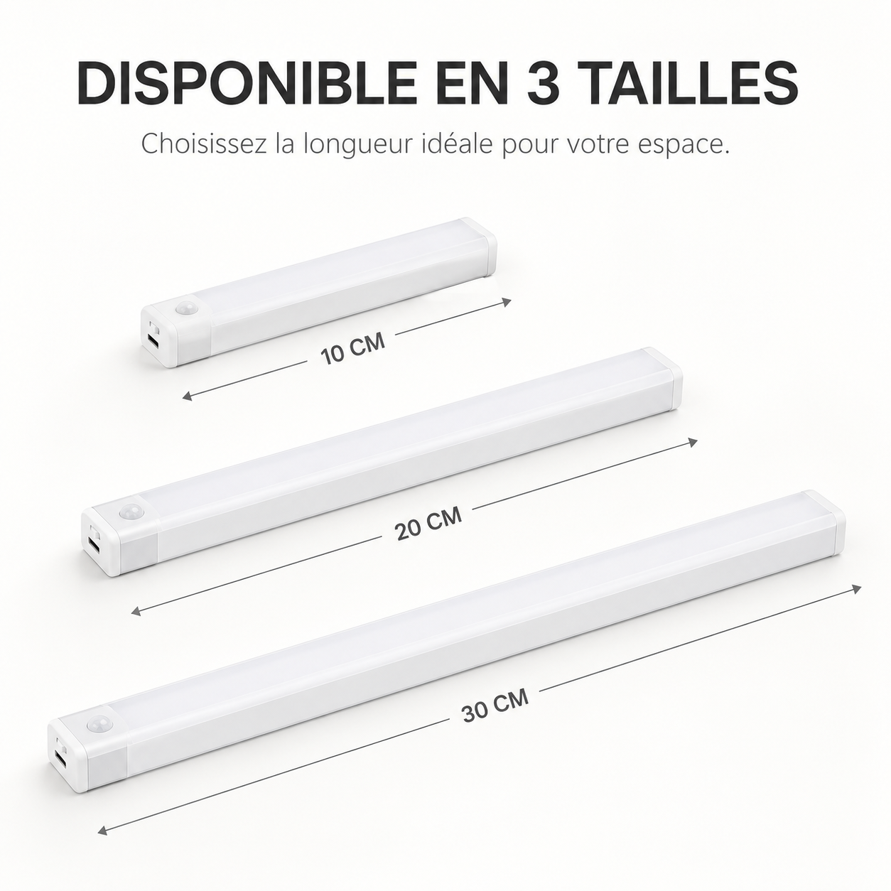 Lampe LED Blanche à Détecteur de Mouvement – Rechargeable